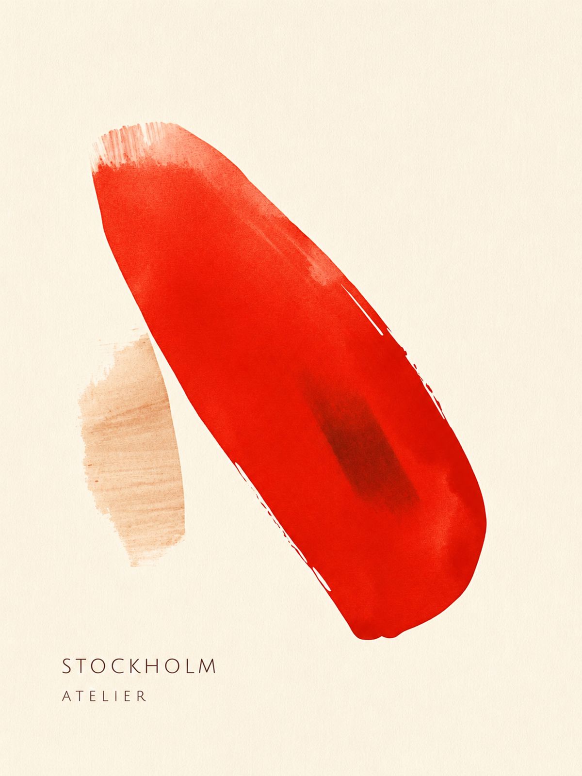 Poster - Stockholm Atelier Red Brush