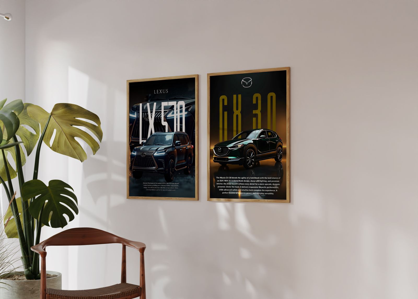 Poster - Lexus and Mazda Cars / Set of 2