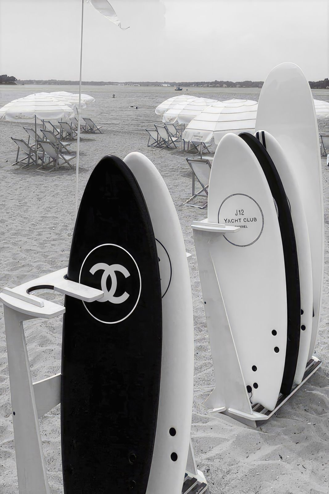 Poster - Black and White Surfboards
