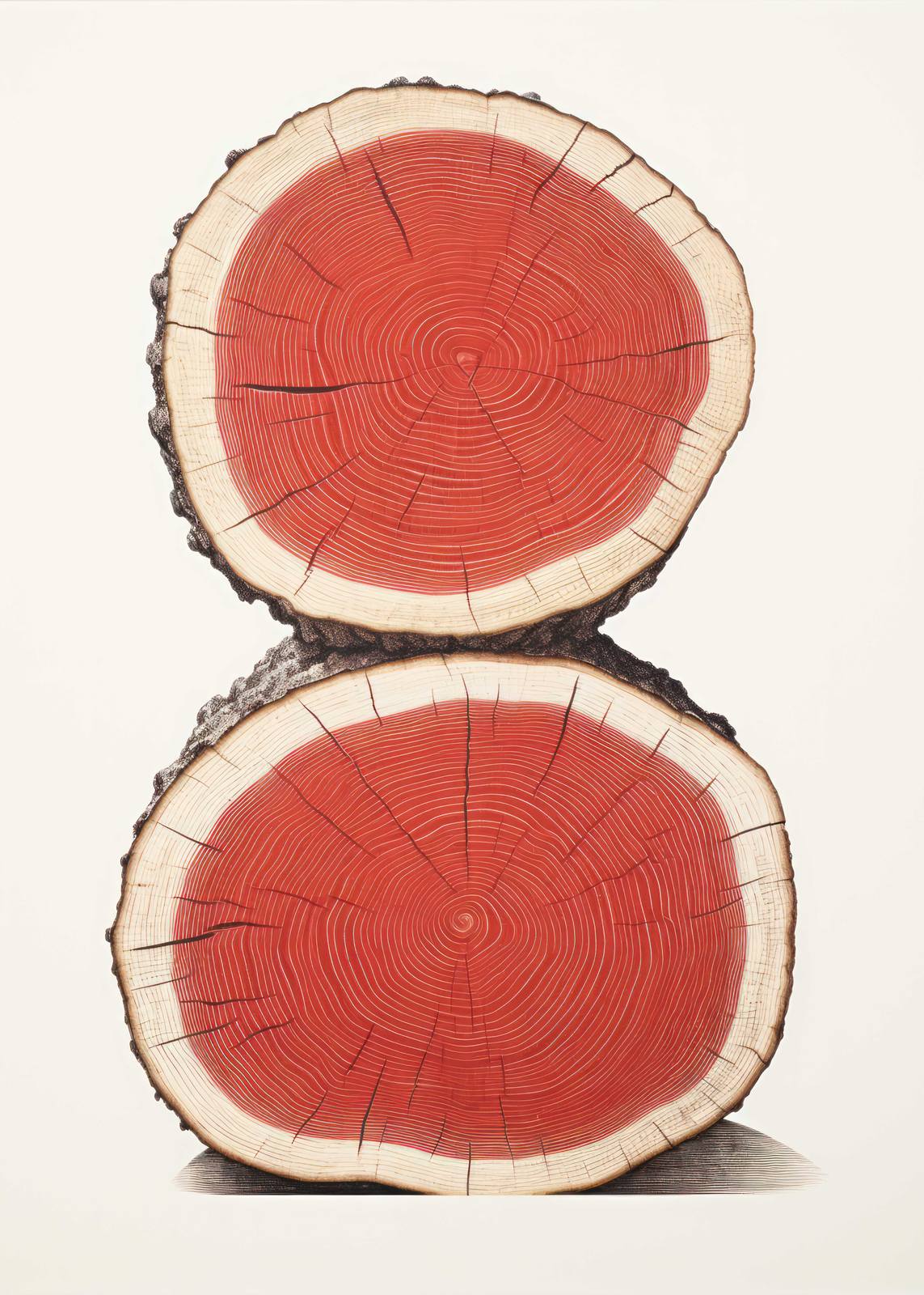 Poster - Red Tree Rings