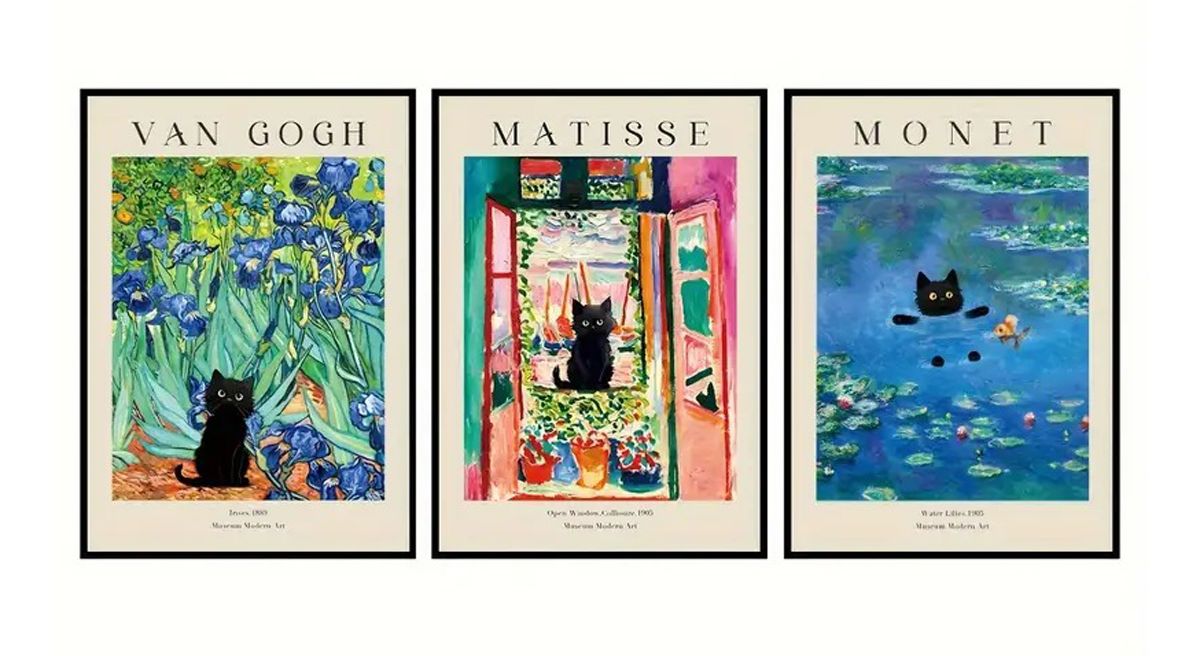 Van Gogh, Matisse, Monet Poster - Set of 3
