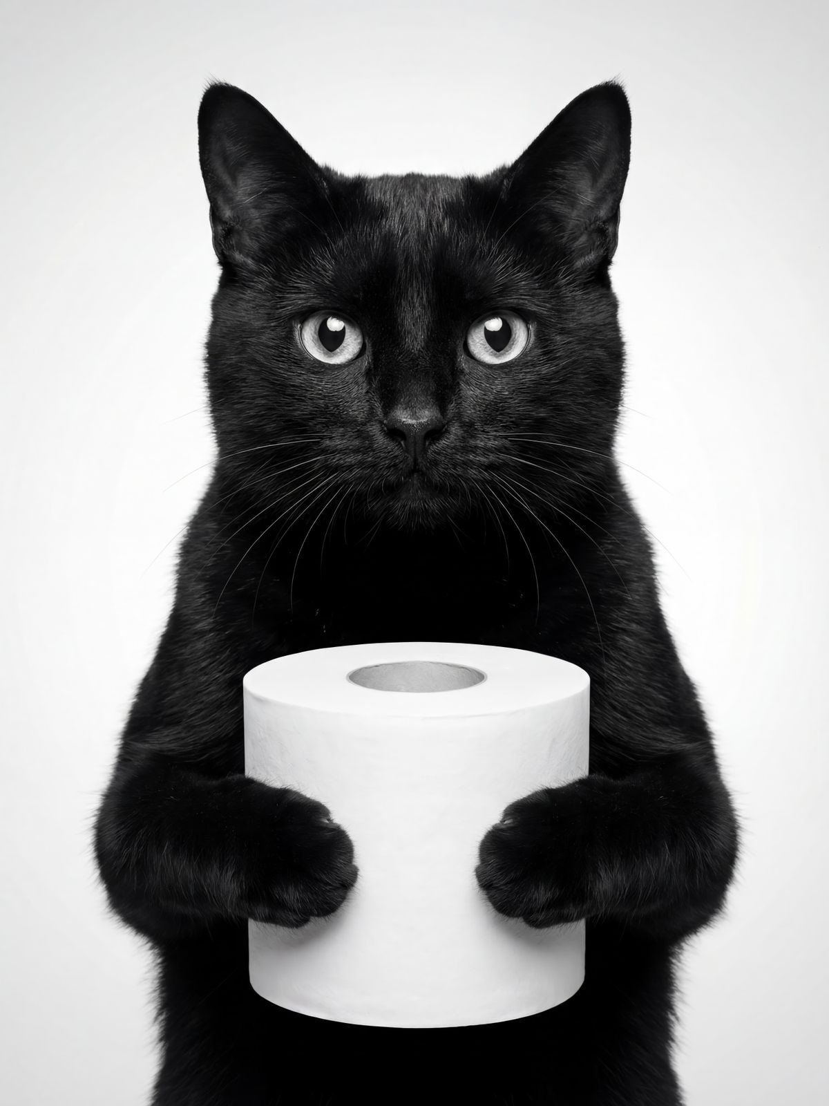 Poster - Black Cat with Paper