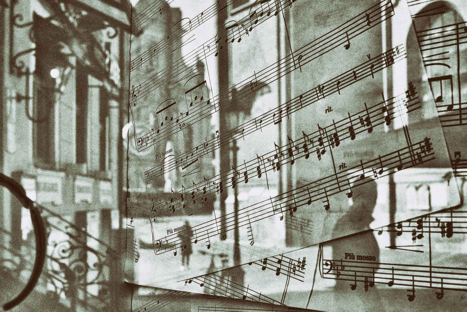 Poster - Music Notes and Architecture