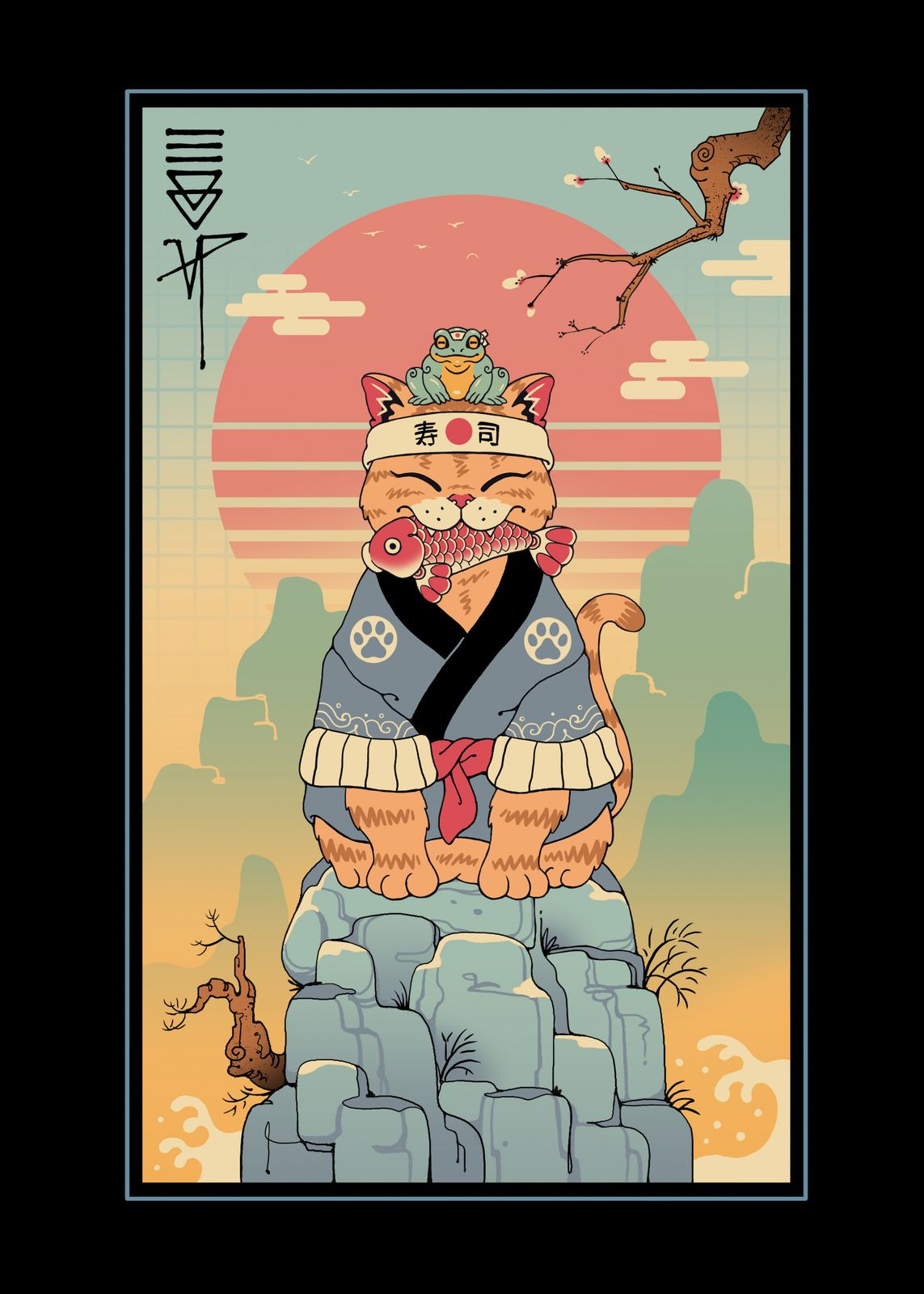 Poster - Lucky Cat Illustration