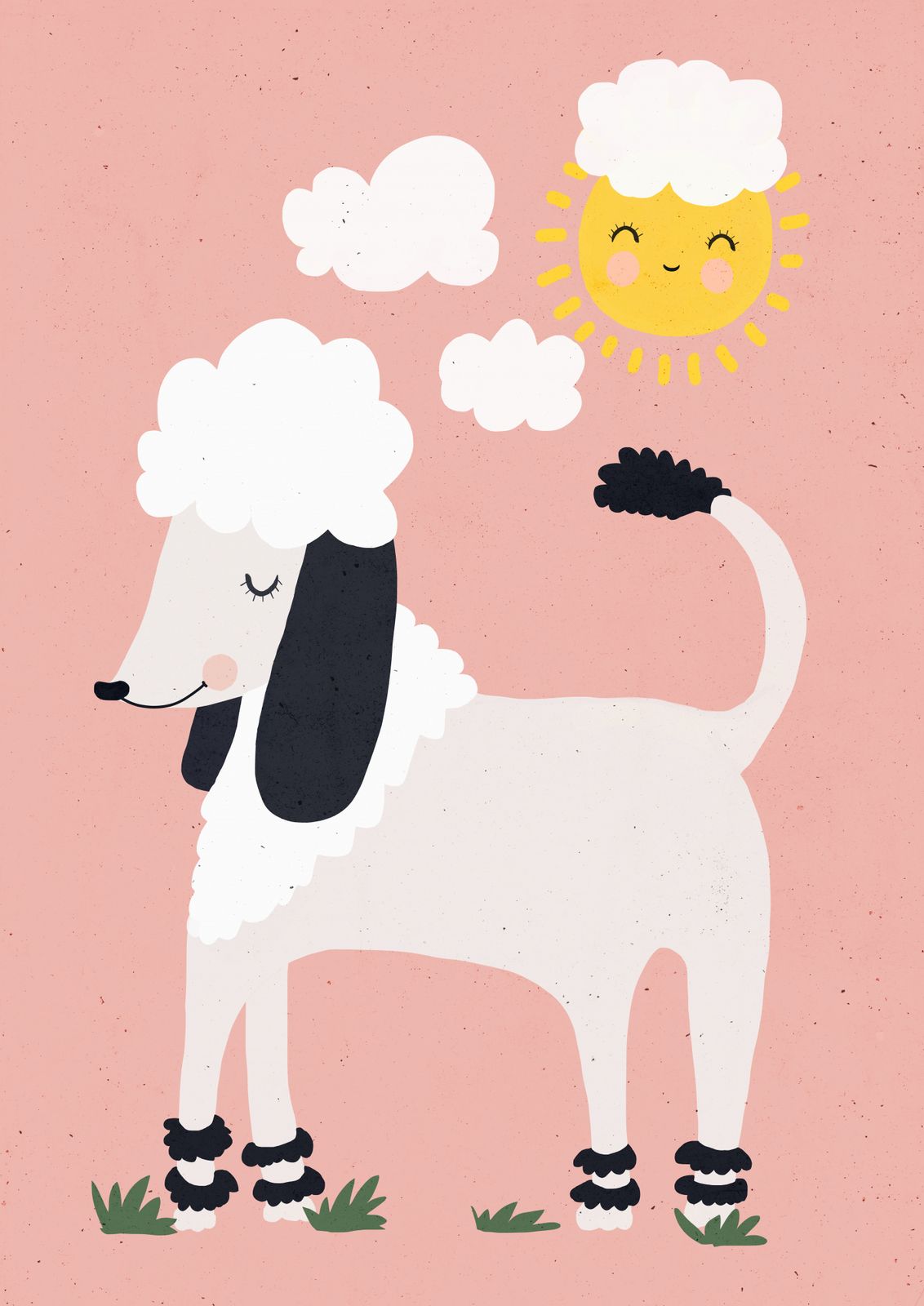 Poster - Playful Poodle Illustration