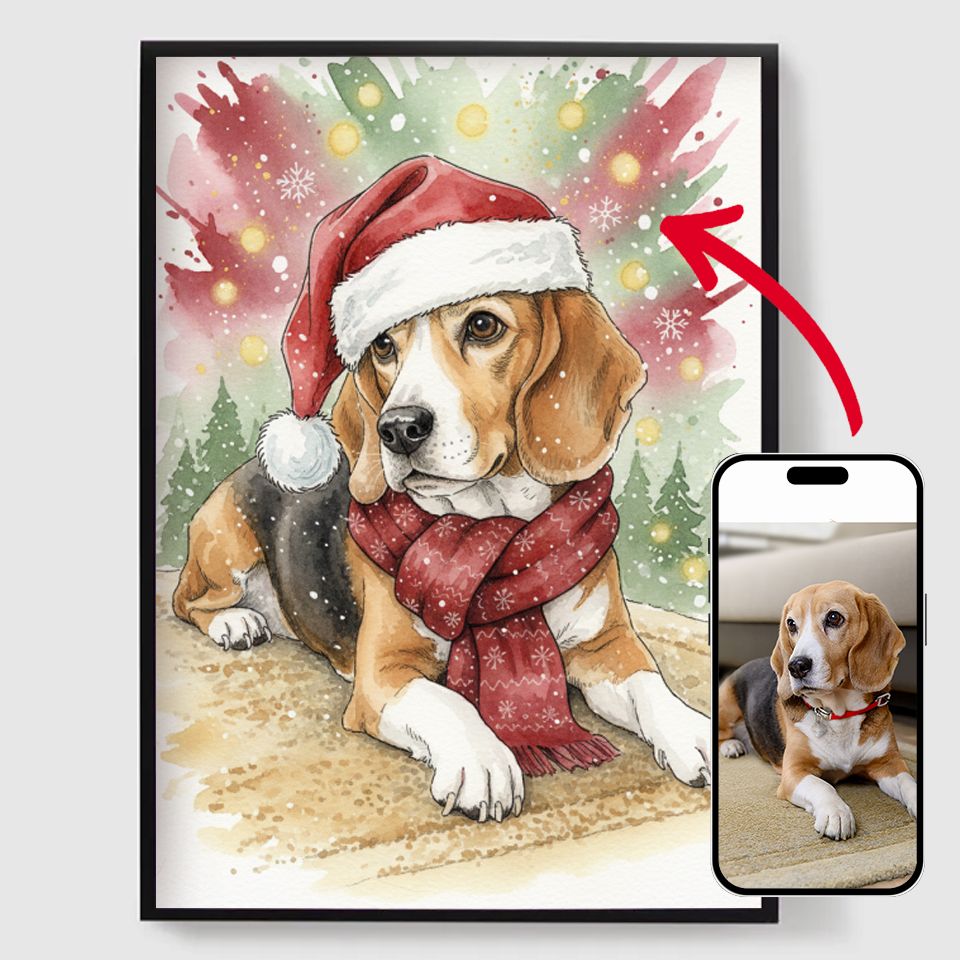 Personalised Posters - Winter Watercolor Pet - AI Poster