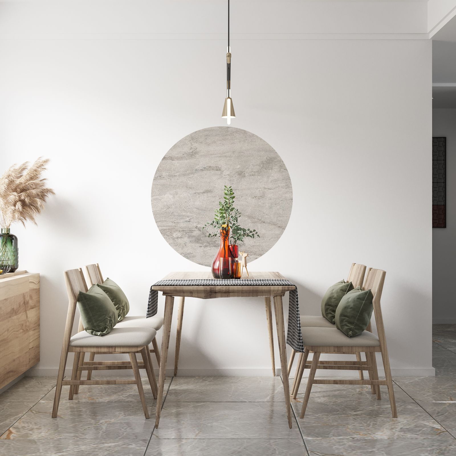 Wall Sticker / Circle - Marble Design