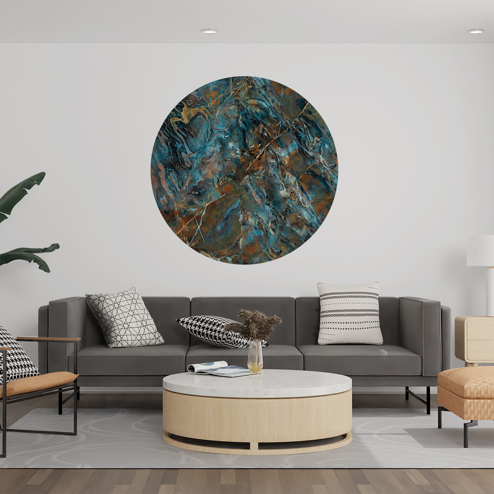 Wall Sticker / Circle - Abstract Marble Design